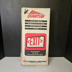 Lithonia Lighting Quantum Exit Sign Red White AC Only QM‎ S W 3 R 120 120V New